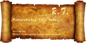 Rasovszky Tünde névjegykártya