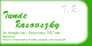 tunde rasovszky business card